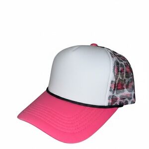 Pink and White Leopard Trucker Hat